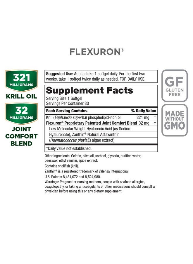 Purity Products Flexuron Joint Formula 3X Better Than Glucosamine and Chondroitin - Starts Working in just 7 Days - Krill Oil, Low Molecular Weight Hyaluronic Acid, Astaxanthin - 30 Count (3) - Image 2
