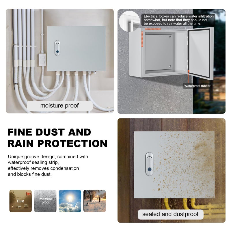 JINDOUZI Metal Electrical Enclosure Box, Indoor&Outdoor Electrical Junction Box, Dustproof and Moisture Proof Metal Electrical Box with Safety Lockï¼ŒUniversal Electric Equipment Enclosure Box - Image 3
