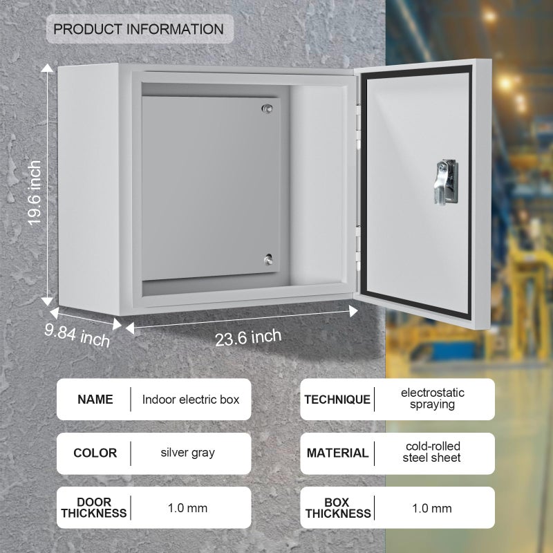 JINDOUZI Metal Electrical Enclosure Box, Indoor&Outdoor Electrical Junction Box, Dustproof and Moisture Proof Metal Electrical Box with Safety Lockï¼ŒUniversal Electric Equipment Enclosure Box - Image 5