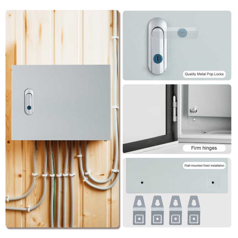 JINDOUZI Metal Electrical Enclosure Box, Indoor&Outdoor Electrical Junction Box, Dustproof and Moisture Proof Metal Electrical Box with Safety Lockï¼ŒUniversal Electric Equipment Enclosure Box - Image 4