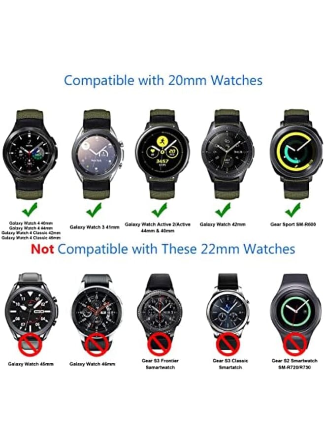 كاست ويف لساعة جالاكسي 4 أشرطة لساعة جالاكسي 4 شريط كلاسيكي 20 مم حزام نايلون متوافق مع ساعة سامسونج جالاكسي 4 40 مم 44 مم لساعة جالاكسي 4 لساعة جالاكسي 4 الكلاسيكية 42 مم 46 مم - Image 2