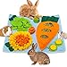 ORZECHKO Rabbit Hay Feeder Interactive Polar Fleece Pet Foraging Mat Toy Indoor for Guinea Pig Bunny Chinchillas Hamster Ferrets Small Animals Anti Slip Feeding Mat Treat Dispenser Machine Washable - Image 3