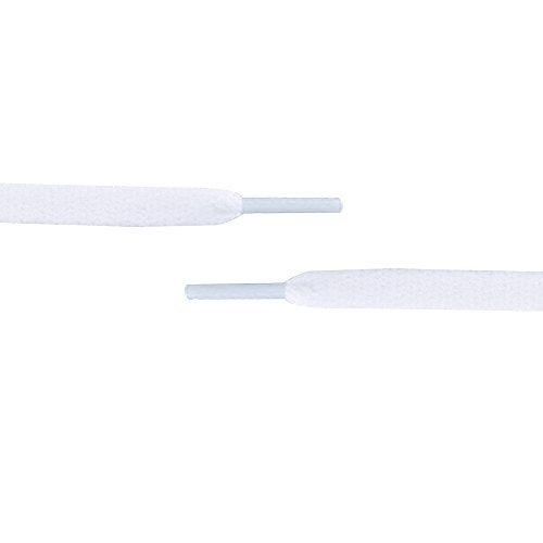 AOMIDI 2 Pair Flat Shoelaces 5/16" for sneakers and converse shoelaces replacements (40" inches (102 cm), White) - Image 3