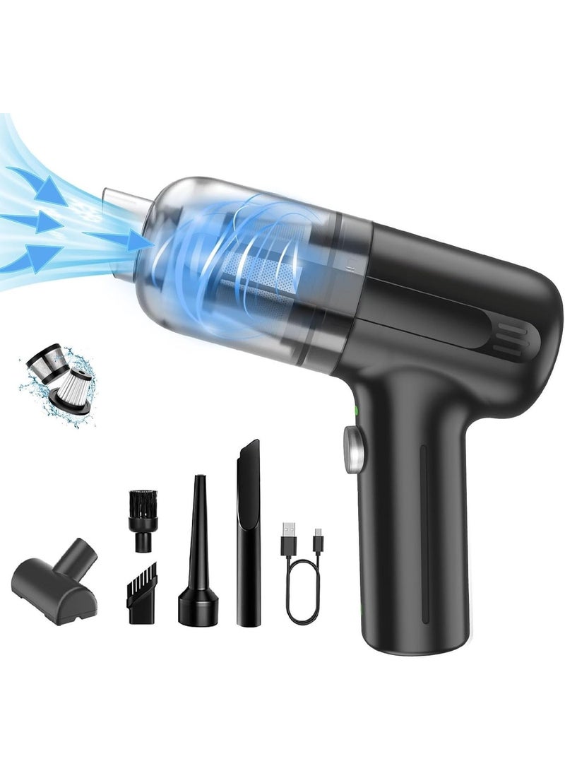 Portable Handheld Vacuum Cleaner, USB Rechargeable Cordless Mini, with HEPA Filter & Multi Nozzle, for Car Home Office - Image 1
