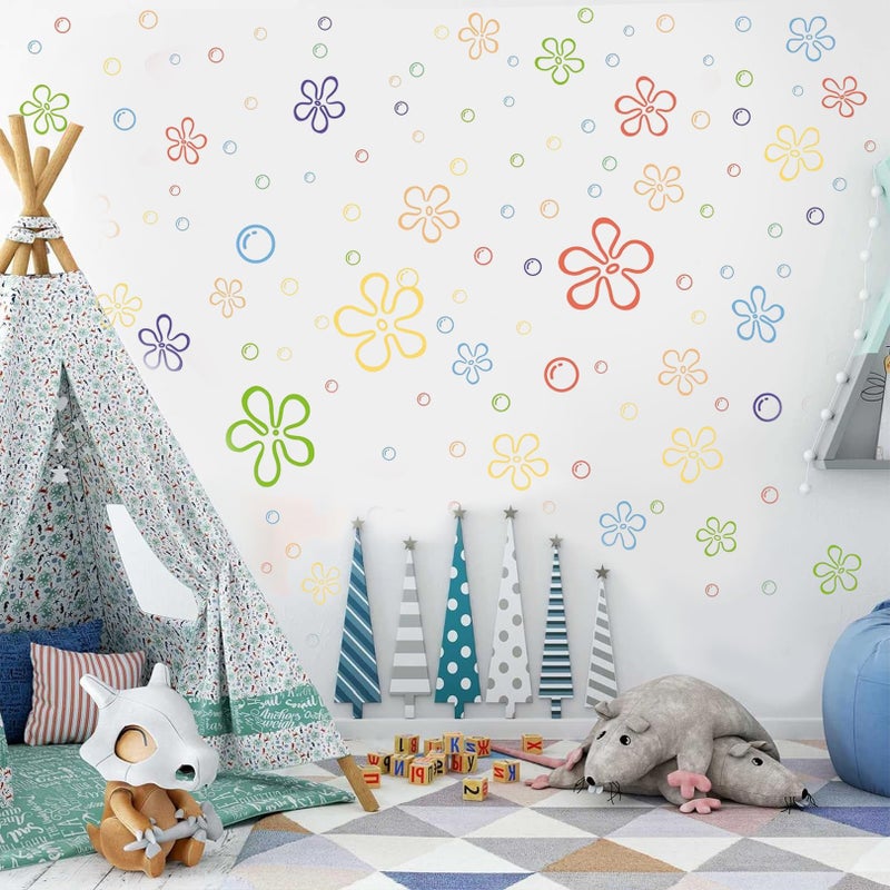 Vozekrod 156PCS Under The Sea Wall Decals â€“ Colorful Bubble & Flower Stickers for Kids Room, Bathroom, Windows, Laptop, Birthday Party Decor â€“ 6 Sheets 30x20cm, Static Cling, Removable, Ocean Theme - Image 3