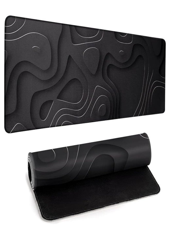 Llzdeuan Large Anime Gaming Mouse Pad Black Solid Geometry Desk Pad Computer Keyboard Mat Non-Slip Rubber Base Office Decor Waterproof Mouse Mat - Image 1