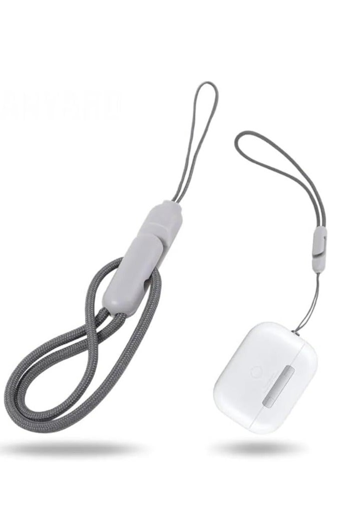 Anti-Lost and Drop Short Lanyard Compatible with AirPods Pro 2 - Adjustable with Buckle (Grey) 