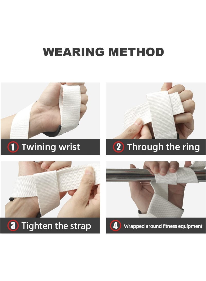 SKDK Cotton Hard Pull Wrist Lifting Straps Grips Band-Deadlift Straps with Neoprene Cushioned Wrist Padded and Anti-Skid Silicone - for Weightlifting, Bodybuilding, Xfit, Strength Training - Image 4