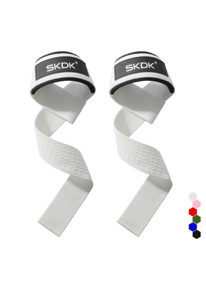SKDK Cotton Hard Pull Wrist Lifting Straps Grips Band-Deadlift Straps with Neoprene Cushioned Wrist Padded and Anti-Skid Silicone - for Weightlifting, Bodybuilding, Xfit, Strength Training - Image 1