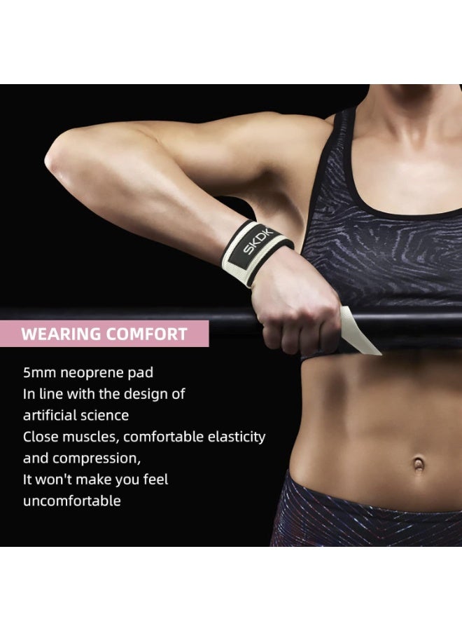 SKDK Cotton Hard Pull Wrist Lifting Straps Grips Band-Deadlift Straps with Neoprene Cushioned Wrist Padded and Anti-Skid Silicone - for Weightlifting, Bodybuilding, Xfit, Strength Training - Image 5