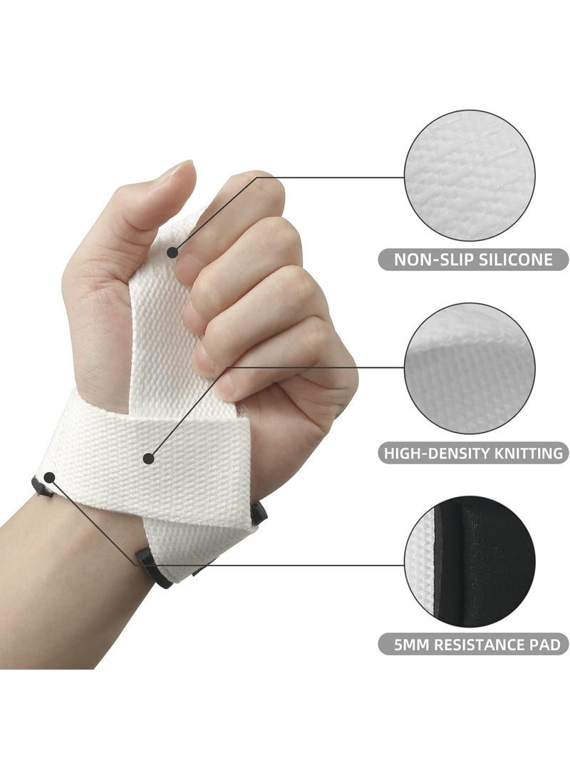 SKDK Cotton Hard Pull Wrist Lifting Straps Grips Band-Deadlift Straps with Neoprene Cushioned Wrist Padded and Anti-Skid Silicone - for Weightlifting, Bodybuilding, Xfit, Strength Training - Image 2