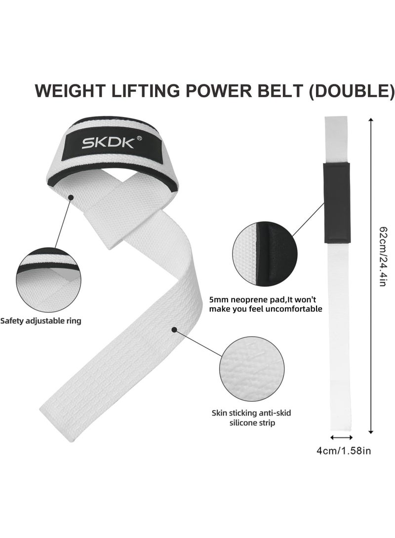 SKDK Cotton Hard Pull Wrist Lifting Straps Grips Band-Deadlift Straps with Neoprene Cushioned Wrist Padded and Anti-Skid Silicone - for Weightlifting, Bodybuilding, Xfit, Strength Training - Image 3