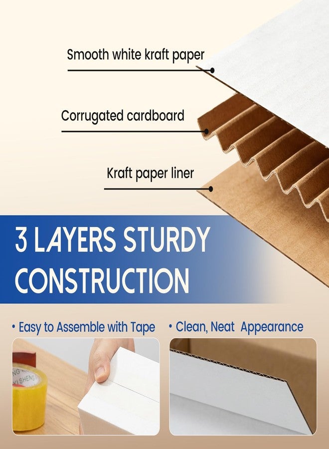 Mefleet 4x4x4" Shipping Boxes 50 Pack Small Corrugated Cardboard Box White - Image 4