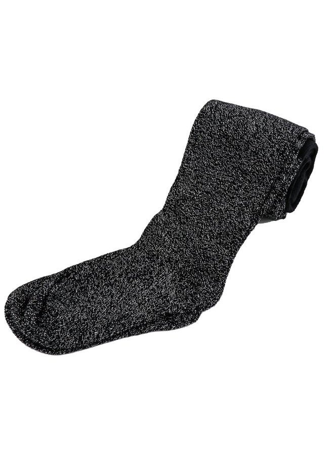 Ehdching Children Black Cotton Sparkly Baby Girls Glitter Pantyhose Stockings Tights for Baby Girls Kids, 1 Pack Xblack, 4-7 Years - Image 3