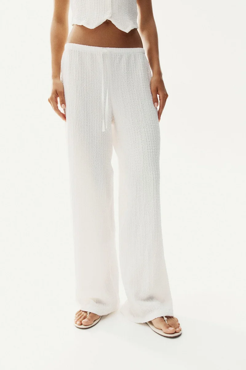 H&M Crinkled drawstring trousers