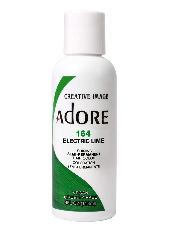Adore Semi Permanent Hair Color - Vegan and Cruelty-Free Hair Dye - 4 Fl Oz - 164 Electric Lime (Pack of 1) - Image 1