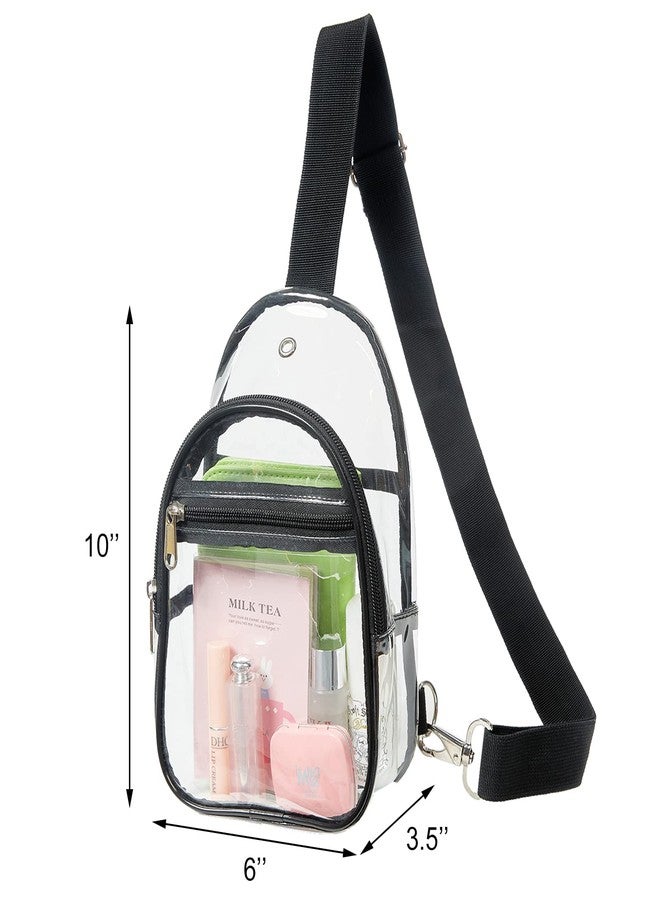 COVAX Clear Sling Bag Stadium Approved, Clear Chest Backpack, Crossbody Chest Bag for Men & Women, Black - Image 2