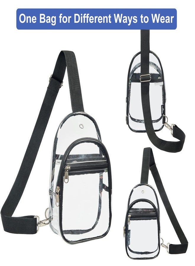 COVAX Clear Sling Bag Stadium Approved, Clear Chest Backpack, Crossbody Chest Bag for Men & Women, Black - Image 4