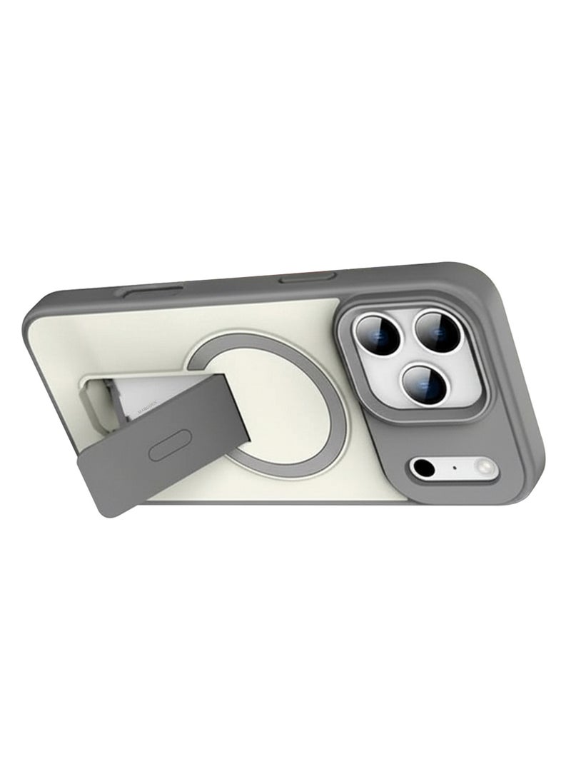 CATANES Magnetic Shockproof Case for iPhone 17 Pro Max - Kickstand Back and Camera Guard - Titanium Grey - Image 2