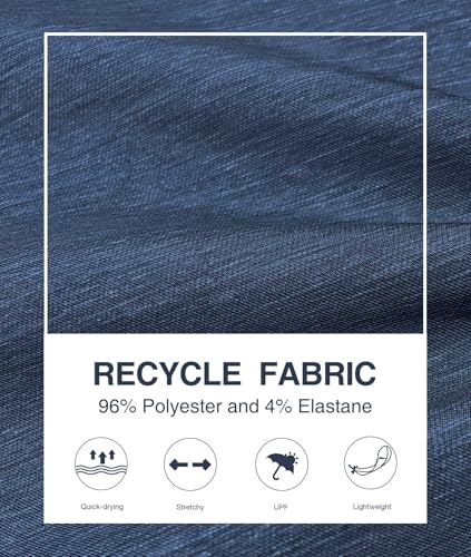 PULI Men's Golf Shorts Stretch Casual Chino Hybrid Dress Flat Front Lightweight Quick Dry with Pockets Blue 30 - Image 5