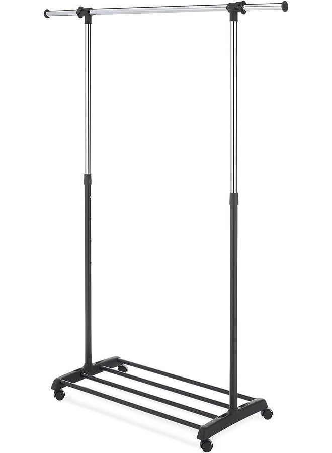 Whitmor Deluxe Adjustable Garment Rack - Rolling Clothes Organizer - Black and Chrome - Image 1