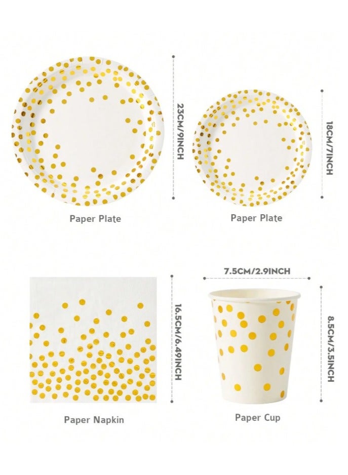 Plates, Cups and Napkins Set of 100 Plates Party Supplies for Happy Occasions and Birthdays  - Image 2