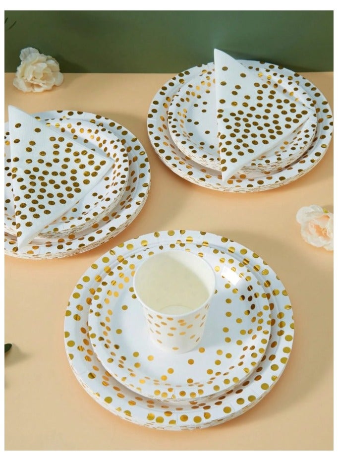 Plates, Cups and Napkins Set of 100 Plates Party Supplies for Happy Occasions and Birthdays  - Image 3