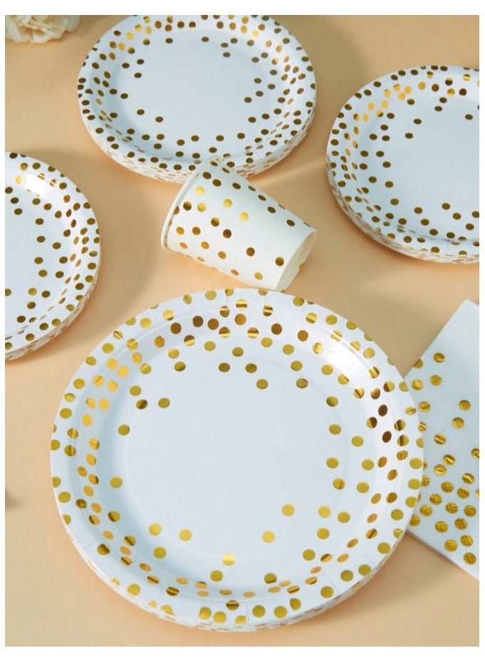 Plates, Cups and Napkins Set of 100 Plates Party Supplies for Happy Occasions and Birthdays  - Image 4