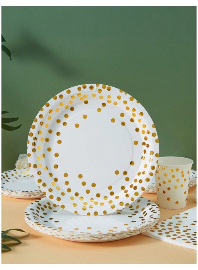 Plates, Cups and Napkins Set of 100 Plates Party Supplies for Happy Occasions and Birthdays  - Image 5