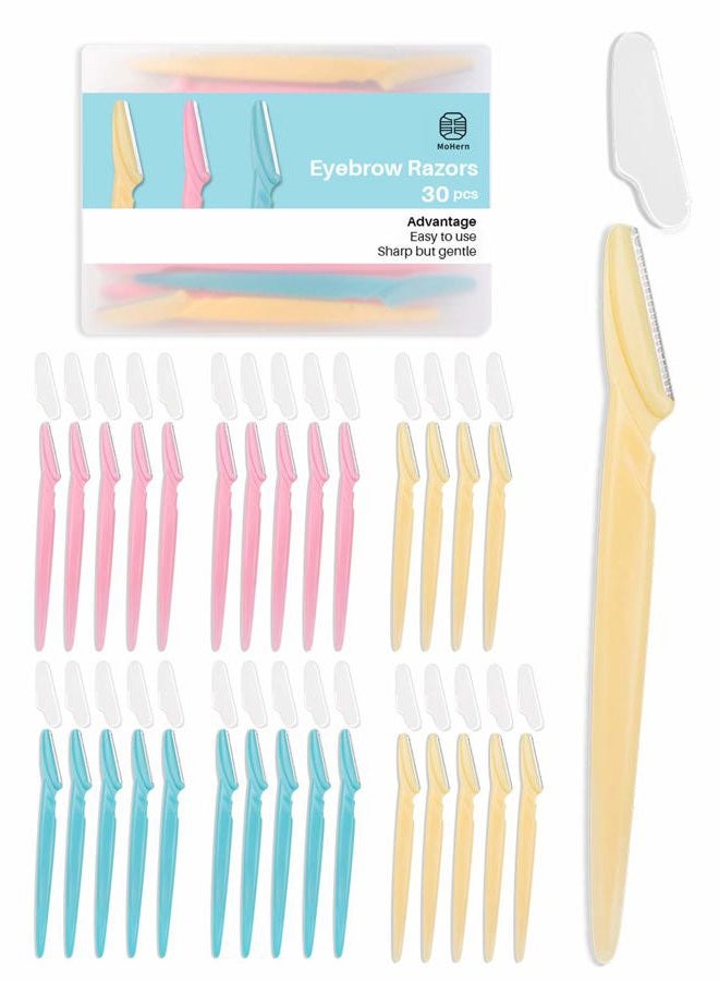 MoHern Dermaplaning Tool for Face, 30 Pcs Dermaplane Razor for Face, Multipurpose Face Razors for Women and Men, Multi-Color - Image 1