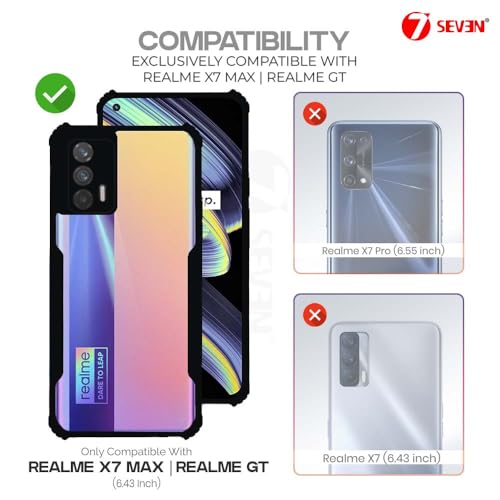 7-Seven 7SEVEN® Ipacky Back Cover for Realme X7 Max | Realme GT Mobile Back Case Shock Proof Design Camera Edges Protection Crystal Clear Phone Case Precise Cutouts Matte Black Soft Bumper Phone Cover - Image 2