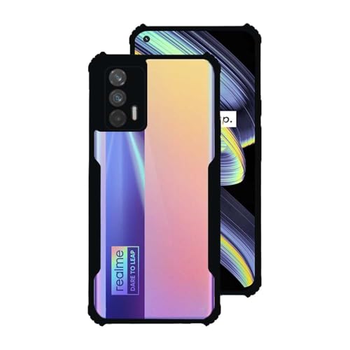 7-Seven 7SEVEN® Ipacky Back Cover for Realme X7 Max | Realme GT Mobile Back Case Shock Proof Design Camera Edges Protection Crystal Clear Phone Case Precise Cutouts Matte Black Soft Bumper Phone Cover - Image 1