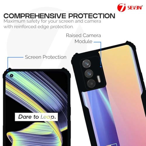 7-Seven 7SEVEN® Ipacky Back Cover for Realme X7 Max | Realme GT Mobile Back Case Shock Proof Design Camera Edges Protection Crystal Clear Phone Case Precise Cutouts Matte Black Soft Bumper Phone Cover - Image 3