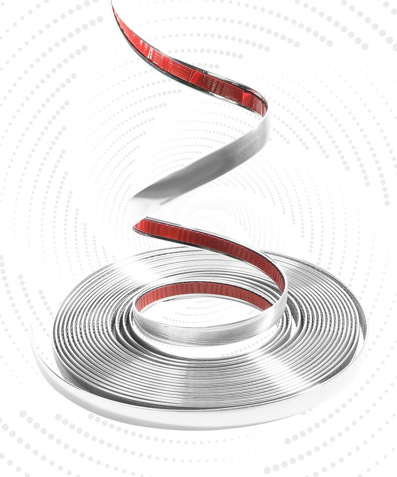 UBOG 25FT Chrome Trim,Chrome Trim Molding,Car Accessories Chromes Strips for Cars,Body Side Molding Trim,Chromes Trim Tape,1/2" Automotive Trim Molding for Used on Car Bumpers,Sides,Door,Roofs - Image 3