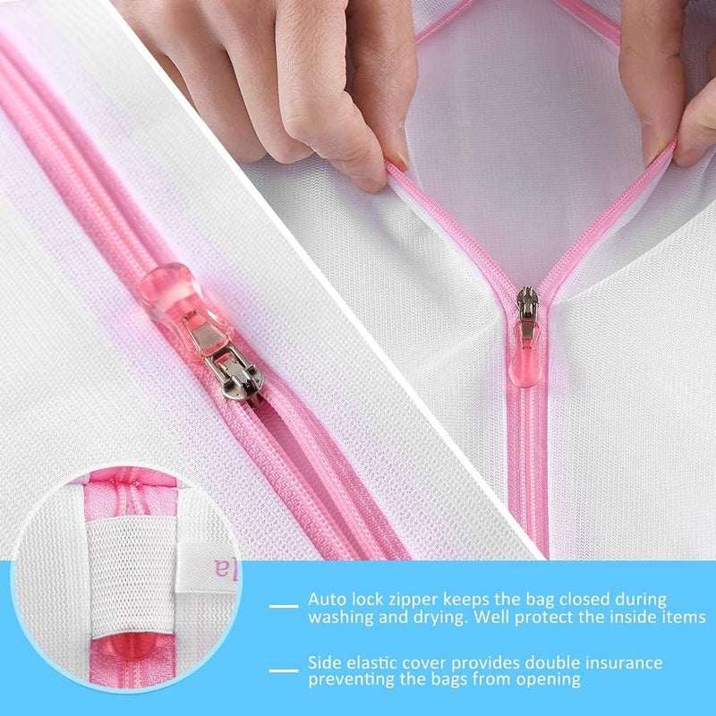 BESTOTTAM 7 Piece Set Mesh Laundry Bag for Wash Machine Laundry Clothes Washing Bags for Blouse Bra Hosiery Stocking Underwear Lingerie Saver Mesh Net - Image 2