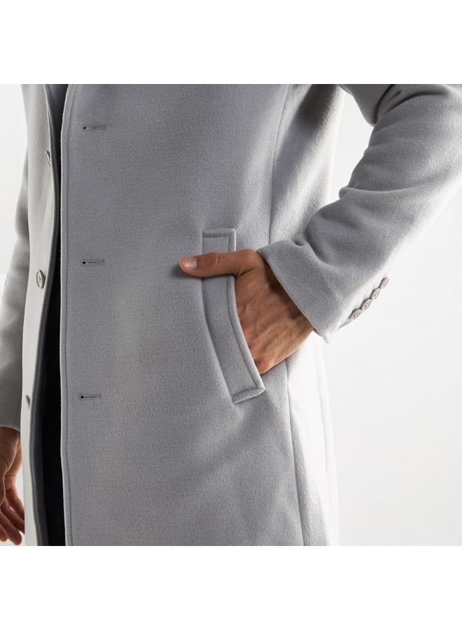 Splash FAV Solid Notch Lapel Coat with Pockets and Long Sleeves  - Image 4