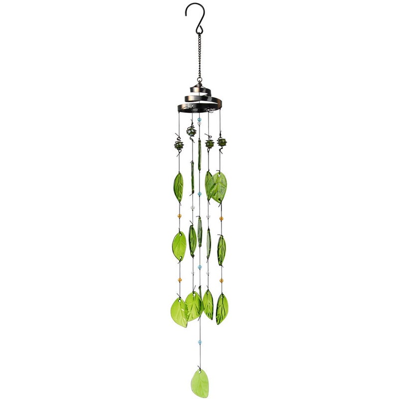 Vindar Wind Chimes, Glass Leaves Wind Chimes Outdoor Decor Handmade 32" Garden Chimes for Home, Patio, Backyard Decor Indoor and Outdoor Decor - Image 1