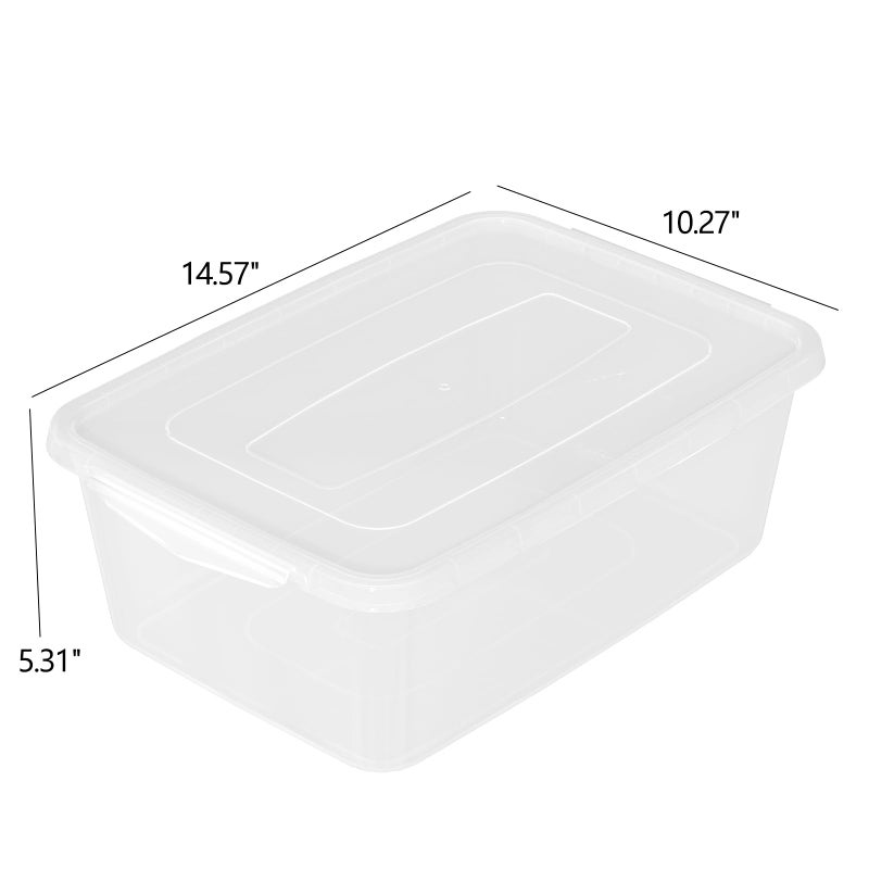 Quickquick 14 Quart Clear Plastic Storage Bin, Plastic Latching Containers with Lids, 4 Packs - Image 2