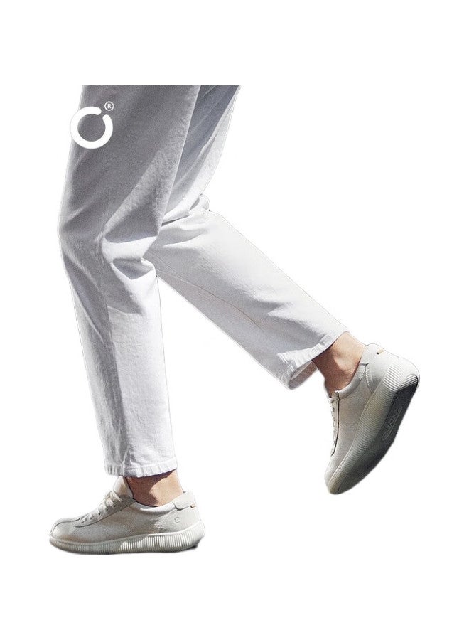 ECCO Leather Simple Lace-Up Comfortable Casual Sneakers, Soft Cool Zero Point Women'S Shoes 220253, White/Off-White, Size 37 - Image 2