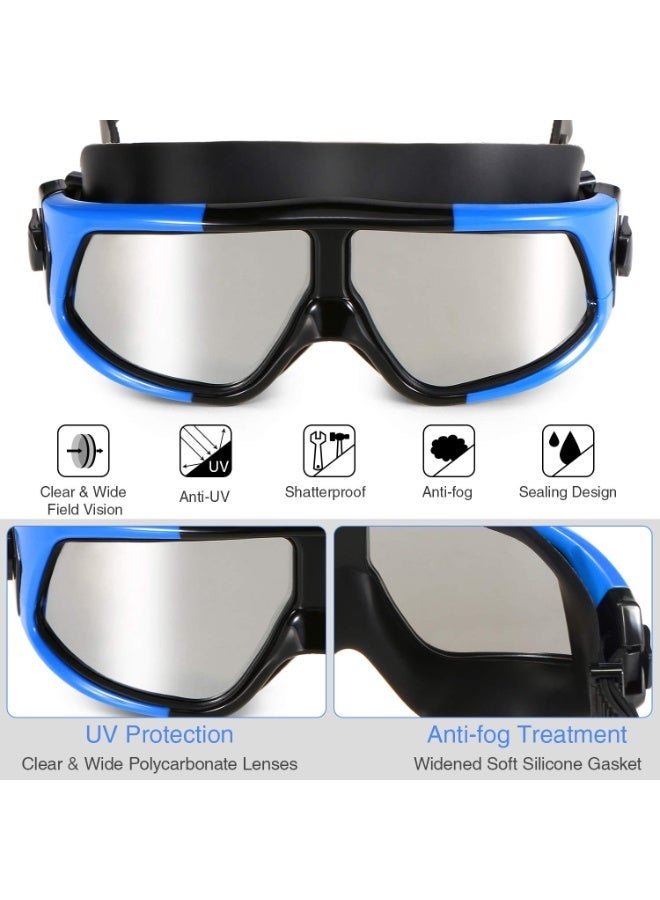 DEXO Biofuse Rift Swimming Goggles – Anti-Fog, Wide Vision, UV Protection, Soft Flexible Comfort Fit with Easy Adjust Strap (Blue/Black) - Image 5