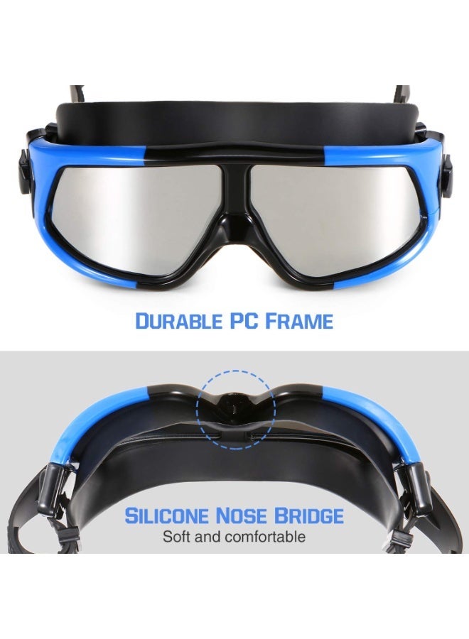 DEXO Biofuse Rift Swimming Goggles – Anti-Fog, Wide Vision, UV Protection, Soft Flexible Comfort Fit with Easy Adjust Strap (Blue/Black) - Image 4