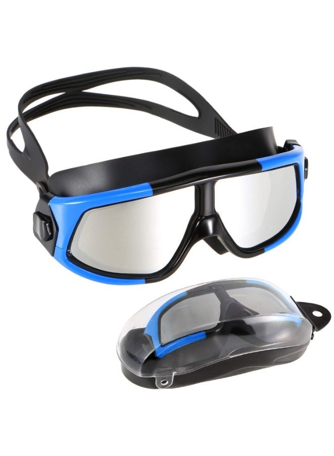 DEXO Biofuse Rift Swimming Goggles – Anti-Fog, Wide Vision, UV Protection, Soft Flexible Comfort Fit with Easy Adjust Strap (Blue/Black) - Image 2