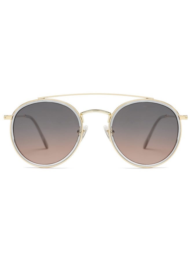 Sojos Retro Round Double Bridge Polarized Sunglasses For Women Men Vintage Circle Uv400 Sunnies Sj1104 Greygrey  - Image 1