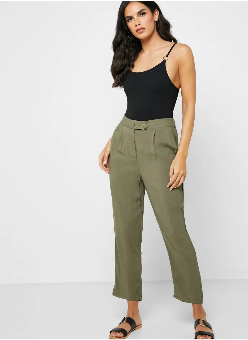 Cotton On Button Detail Tapered Pants