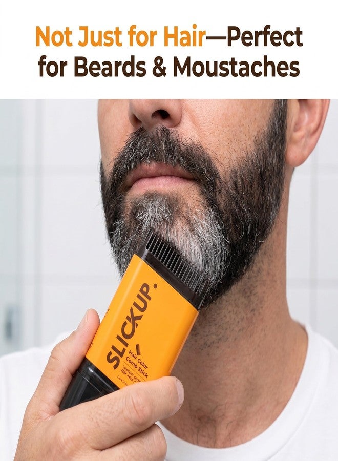 SLICKUP Hair Color Comb Stick for Men & Women (15g, Natural Brown) | Instant Grey Coverage for Hair, Beard & Moustache | Root Touch Up with Biotin, Shea Butter & Rosemary Oil | No Mess, Made in India - Image 5