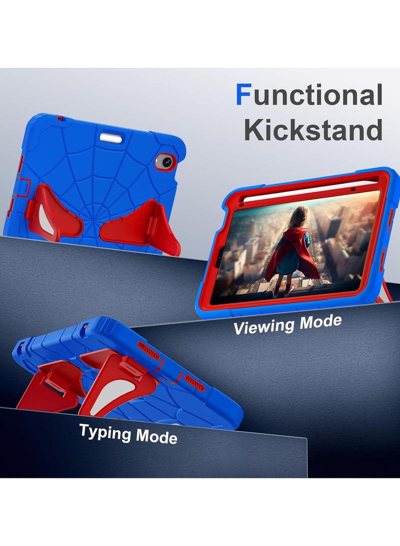 VKL Case for iPad Mini 7 2024/iPad Mini 6 2021 8.3 inch,Kids Friendly Case with Pencil Holder,Foldable Kickstand Thickned Cornor Heavy Duty Shockproof iPad Mini 7/6 Cover (Blue Red) - Image 5