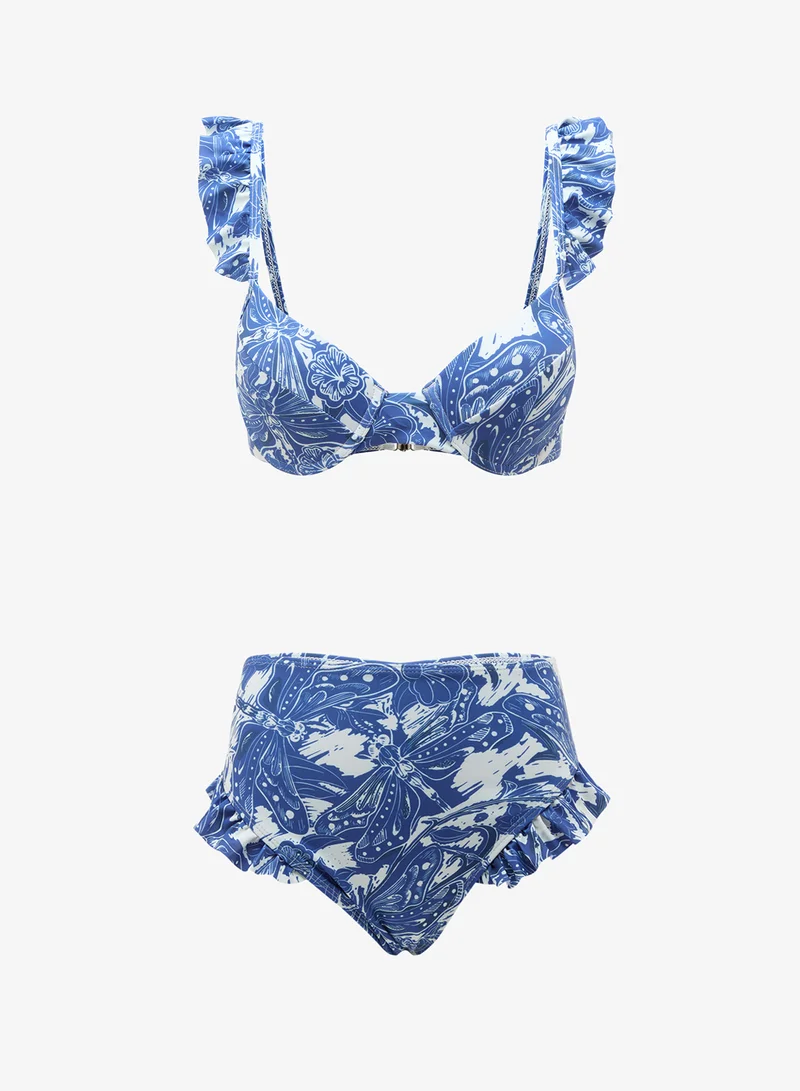 Ella Monochrome Printed Bikini Set