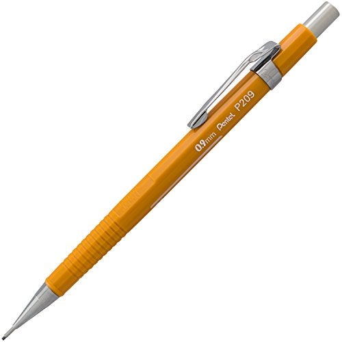 Pentel قلم رصاص ميكانيكي بنتل شارب، (0.9 مم)، خط عريض، برميل أصفر، عبوة من 4 (P209PF4G) - Image 2