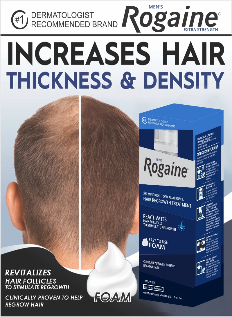 Regaine Hair Regrowth with Rogaine 60 GM Foam – Minoxidil Formula for Thinning Hair - Image 1
