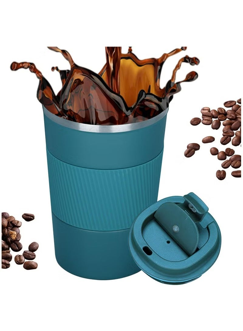 Arabest 510ml Stainless Steel Coffee Cup, Vacuum Insulated Travel Mug for Home Office Outdoor Works Great for Ice Drinks and Hot Beverage（Blue）  - Image 1